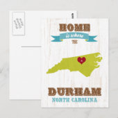 Kaart van Durham, North Carolina - Home is where (Voorkant / Achterkant)