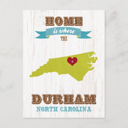 Kaart van Durham, North Carolina - Home is where (Voorkant)