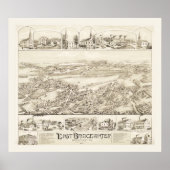  kaart van East Bridgewater, Massa vanaf 1887 Poster (Voorkant)