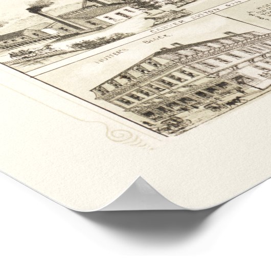  kaart van East Bridgewater, Massa vanaf 1887 Poster (Hoek)