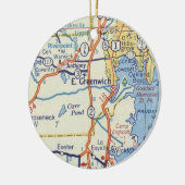  kaart van East Greenwich RI Keramisch Ornament (Links)