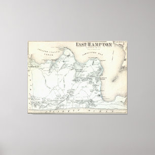  kaart van East Hampton New York (1873) Canvas Afdruk