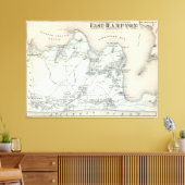  kaart van East Hampton New York (1873) Canvas Afdruk (Insitu (Woonkamer))