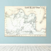 kaart van East Hampton New York (1873) Canvas Afdruk (Insitu (Houten vloer))