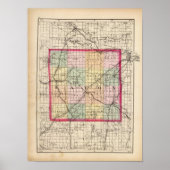 Kaart van Eaton County, Michigan Poster (Voorkant)