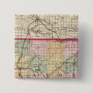 Kaart van Eaton County, Michigan Vierkante Button 5,1 Cm