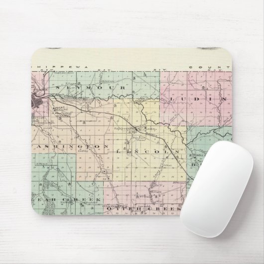 Kaart van Eau Claire County, staat Wisconsin Muismat (Met muis)