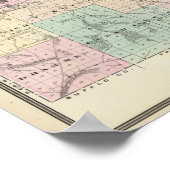 Kaart van Eau Claire County, staat Wisconsin Poster (Hoek)