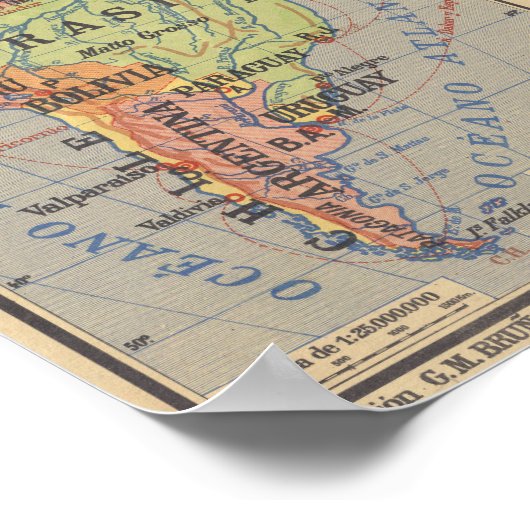  kaart van Ecuador (1913) Poster (Hoek)