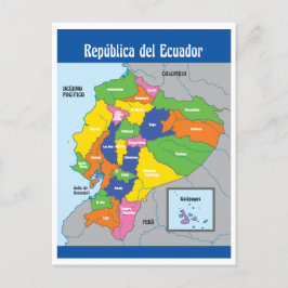 Kaart van Ecuador Zuid-Amerika