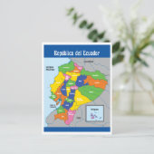 Kaart van Ecuador Zuid-Amerika (Staand voorkant)