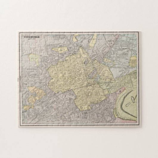 kaart van Edinburgh Schotland (1901) Legpuzzel (Horizontaal)