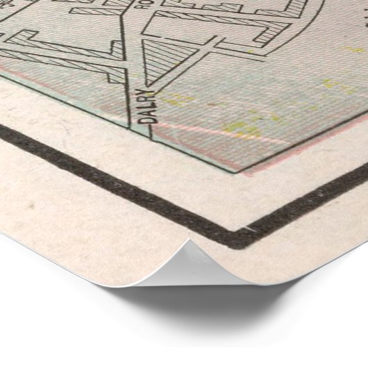  kaart van Edinburgh Schotland (1901) Poster (Hoek)