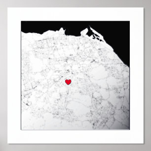 Kaart van Edinburgh Schotland Chic Modern Elegant  Folie Afdrukken