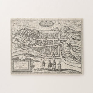 kaart van Edinburgh Scotland (1581) Legpuzzel