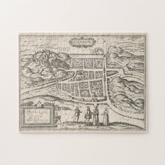  kaart van Edinburgh Scotland (1581) Legpuzzel (Horizontaal)
