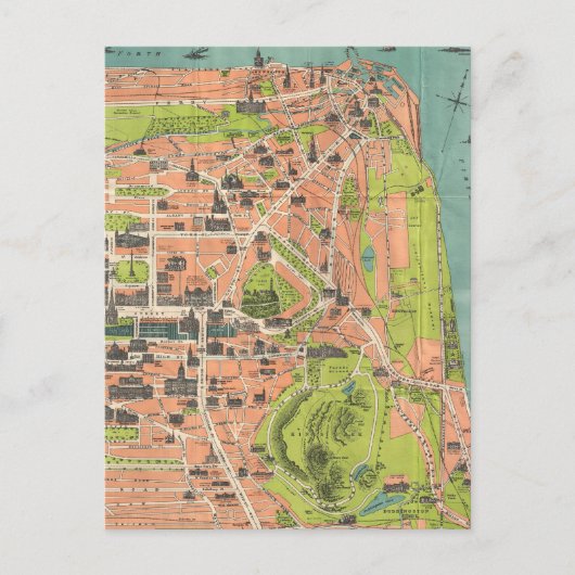  kaart van Edinburgh Scotland (1935) (Voorkant)