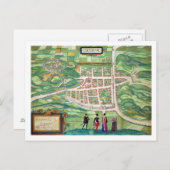 Kaart van Edinburgh, van "Civitates Orbis Terrarum (Voorkant / Achterkant)