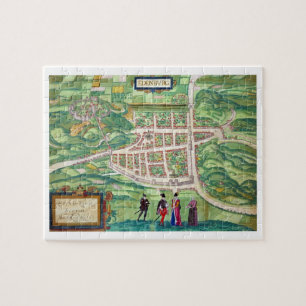 Kaart van Edinburgh, van "Civitates Orbis Terrarum Legpuzzel