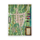 Kaart van Edinburgh, van "Civitates Orbis Terrarum Magneet (Verticaal)