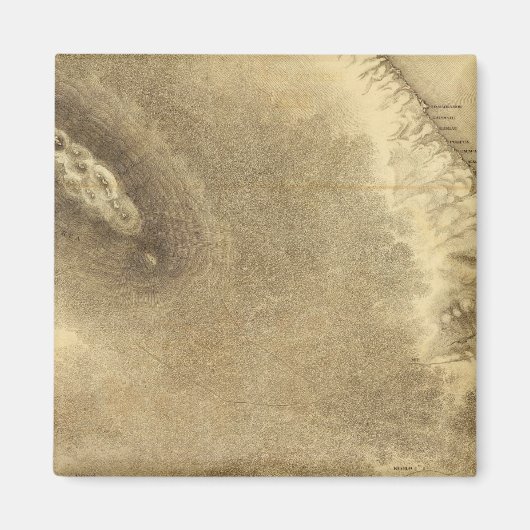 Kaart van een deel van het eiland Hawaii Magneet (Voorkant)