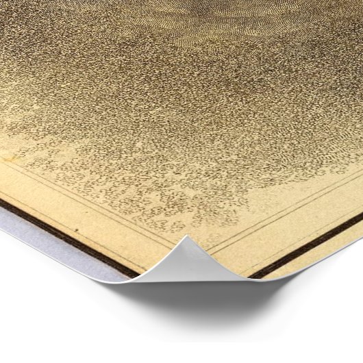 Kaart van een deel van het eiland Hawaii Poster (Hoek)