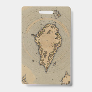 Kaart van een fantasie-eiland in vintage stijl badge