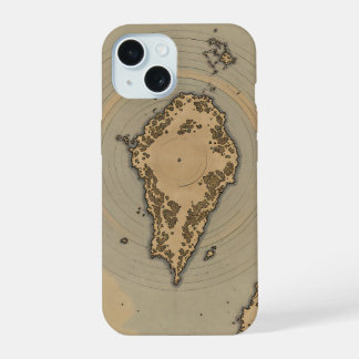 Kaart van een fantasie-eiland in vintage stijl iPhone 15 case
