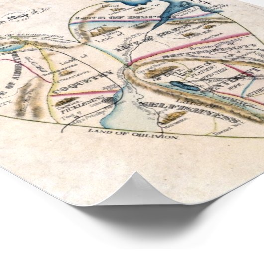 Kaart van een Womans Hart Poster (Hoek)