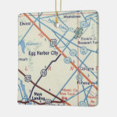  kaart van Egg Harbor City Keramisch Ornament (Links)