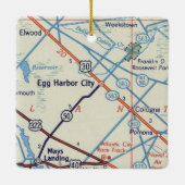  kaart van Egg Harbor City Keramisch Ornament (Achterkant)