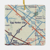  kaart van Egg Harbor City Keramisch Ornament (Voorkant)
