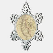  kaart van Egypte (1832) Tin Sneeuwvlok Ornament (Rechts)