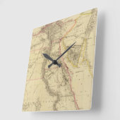 kaart van Egypte (1832) Vierkante Klok (Hoek)