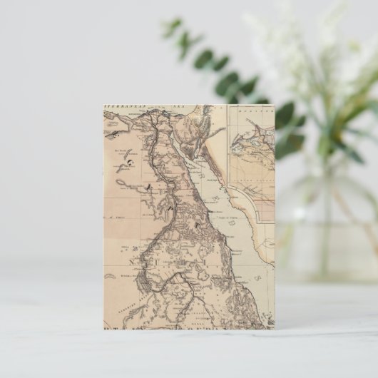  kaart van Egypte en de Nijl (1885) (Staand voorkant)