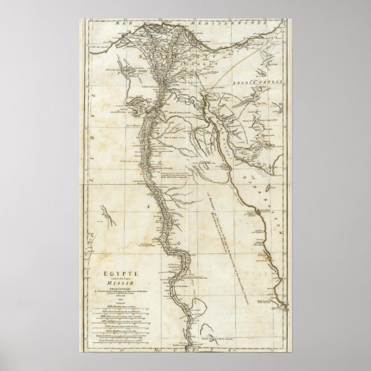 Kaart van Egypte Poster (Voorkant)