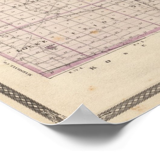 Kaart van Elkhart County Poster (Hoek)