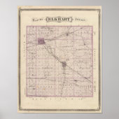 Kaart van Elkhart County Poster (Voorkant)