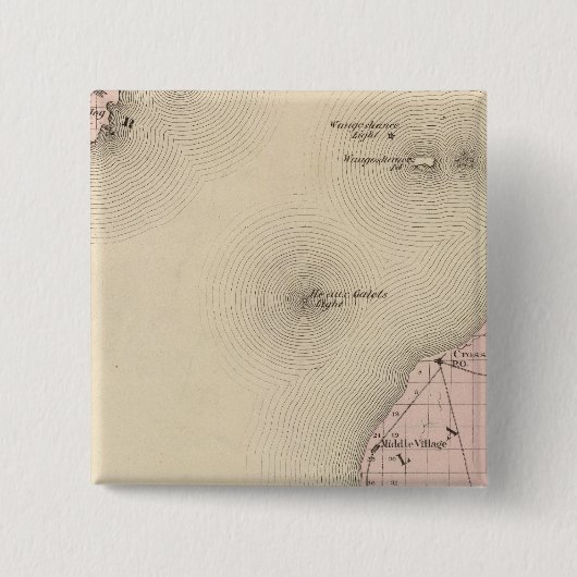 Kaart van Emmet County, Michigan Vierkante Button 5,1 Cm (Voorkant)