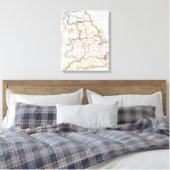 Kaart van Engeland | Britannia Antiqua Canvas Afdruk (Insitu (Slaapkamer))