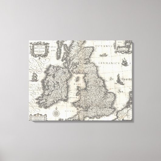  kaart van Engeland en Ierland (1631) Canvas Afdruk (Voorkant)