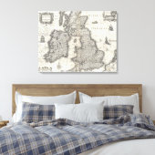  kaart van Engeland en Ierland (1631) Canvas Afdruk (Insitu (Slaapkamer))