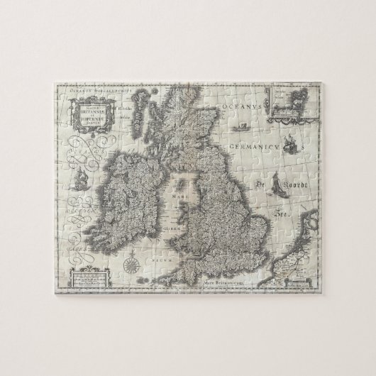 kaart van Engeland en Ierland (1631) Legpuzzel (Horizontaal)