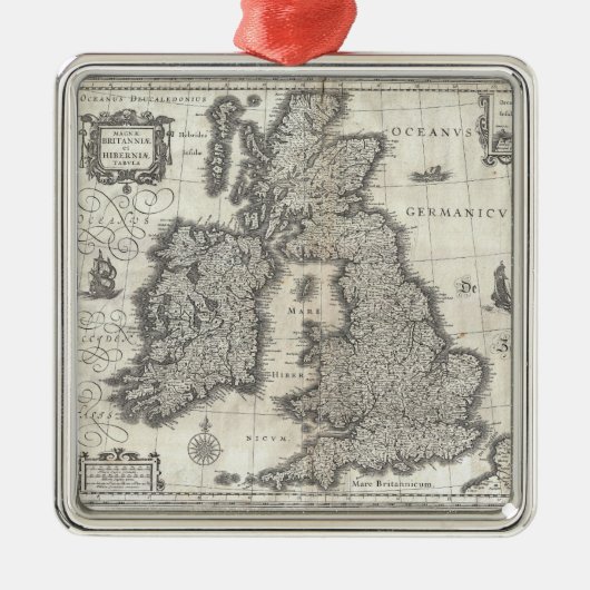  kaart van Engeland en Ierland (1631) Metalen Ornament (Voorkant)