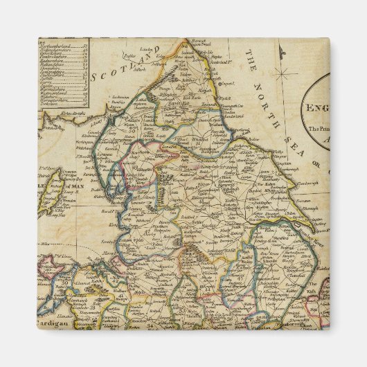 Kaart van Engeland en Wales Magneet (Voorkant)