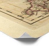 Kaart van Engeland en Wales Poster (Hoek)