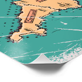 Kaart van Engeland  graafschappen Perfect Poster (Hoek)