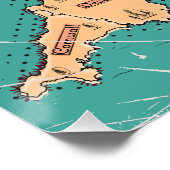 Kaart van Engeland  graafschappen Perfect Poster (Hoek)