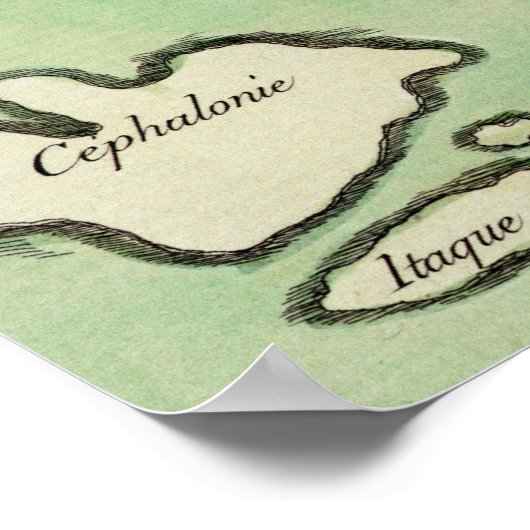 Kaart van Epirus voor "Andromache" door Jean Racin Poster (Hoek)