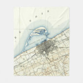  kaart van Erie Pennsylvania (1899) Fleece Deken (Voorkant)